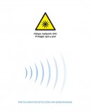 Simbolos de peligro radiación UVC y de protección con sensor radar