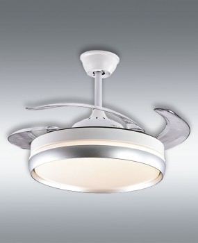 Fan DC Sylph in White + Silver, product view, ref. CRF22621-S