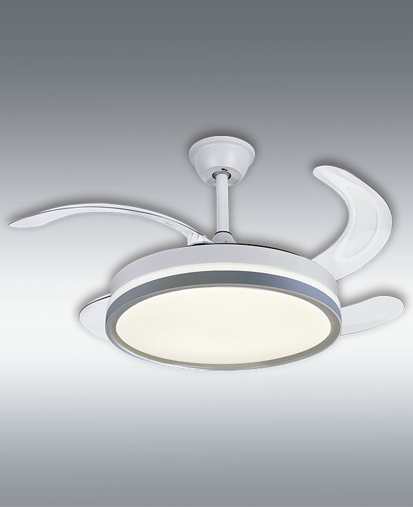 modelo Ventilador DC Sylph en blanco + color plata, vista del producto, ref. CRF21850-BXP